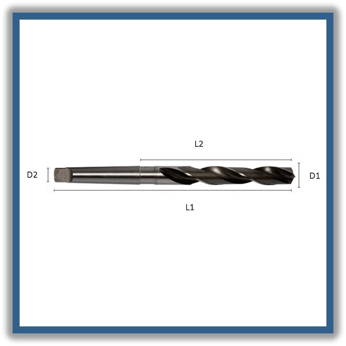 HSSCo Drill Taper Shank Tip of 128º Helix at 30º DIN345N 12mm 12x101x182xCM1