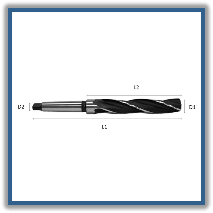 HSS Drill Taper Shank Tip of 120º Helix at 30º DIN343 28mm 28x170x291xCM3