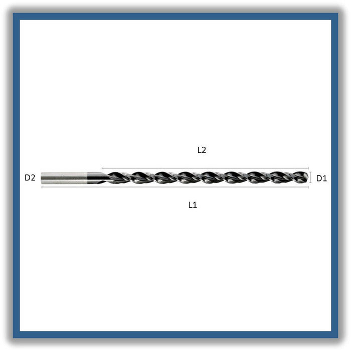 HSSCo Drill Tip of 135º Helix type S DIN 340 S 2mm 2x56x85xD2