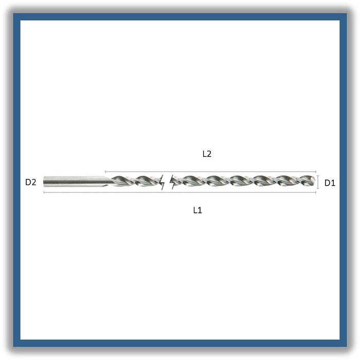 HSSCo Drill Tip of 135º Helix type S DIN1869S 3.5mm 3.5x180x265xD3.5