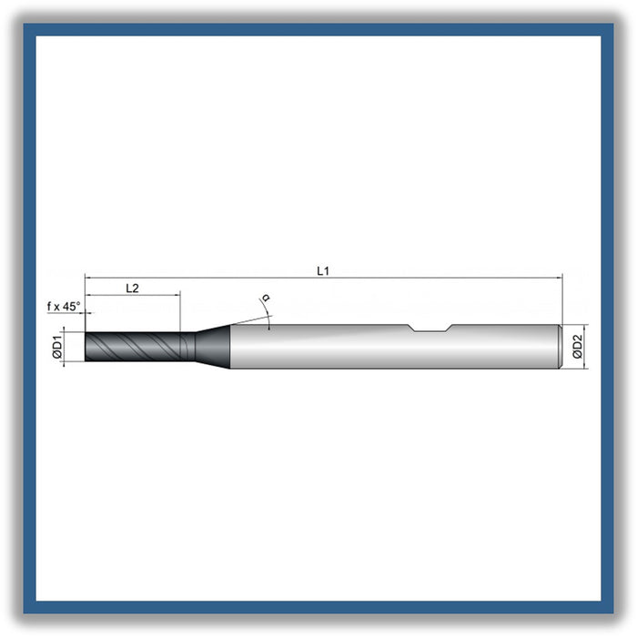 Solid Carbide End Mill 5mm 5C0.2x16-x65xD6