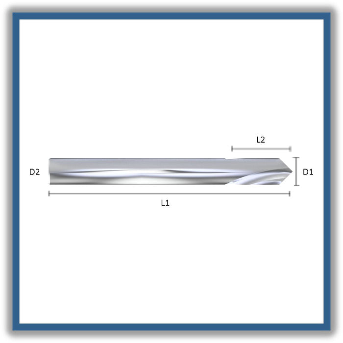 1xD Solid Carbide Centre Drill 90º tip Helix at 30º DIN 6536HA 8mm 8x20-x80xD8