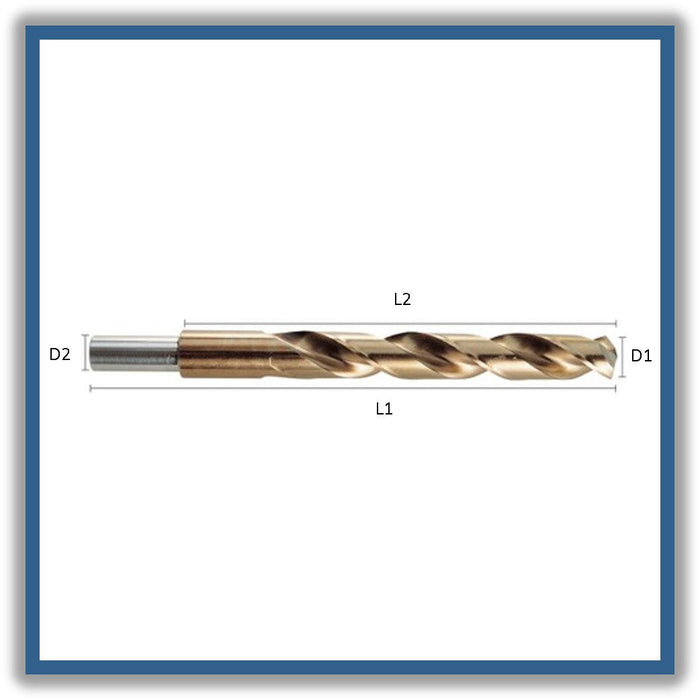 HSSCo Drill Tip of 135º Short series Reduced Shank 12.5mm 12.5x101x151xD8