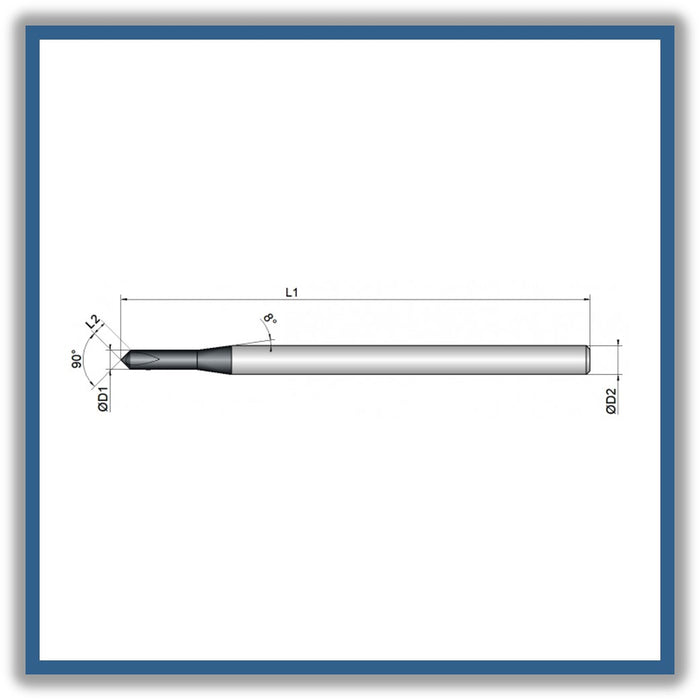 Solid Carbide Chamfer 90° 2mm 2x50xD3