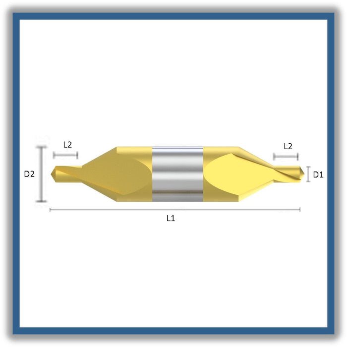 HSS Double End Centre Drill Tip of 118º DIN333A 12.5mm 12.5x33.5x125xD31.5