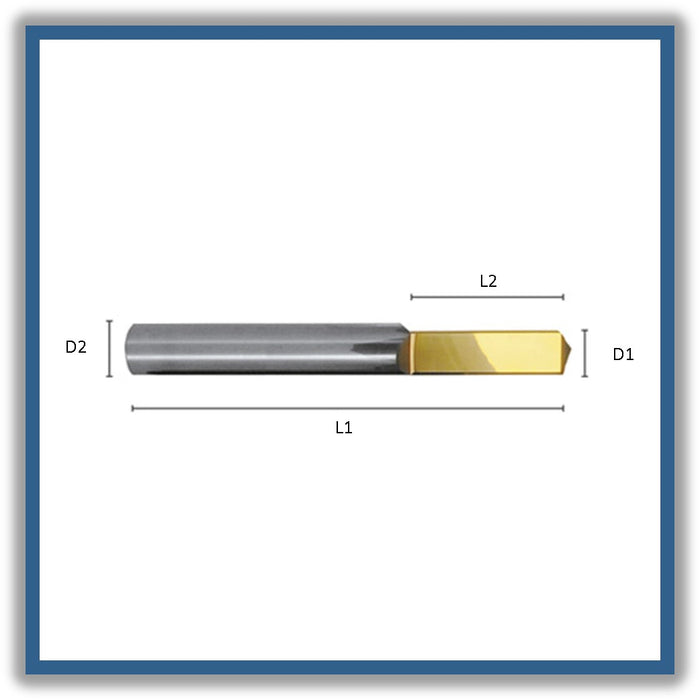 1xD Solid Carbide Drill 150º tip TIN coating 2.5mm 2.5x10x38xD3