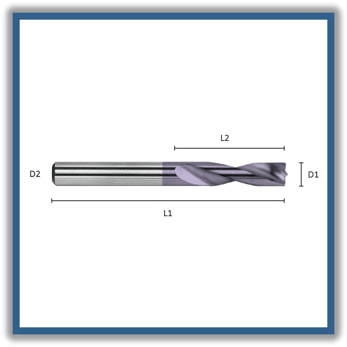 HSSCo Centre Drill Tip of 168º-172º Helix at 30º DIN1897N 6mm 6x28x66x6