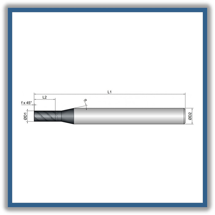 Solid Carbide End Mill 5mm 5C0.2x9-x57xD6