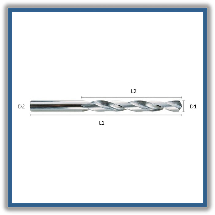 4xD Solid Carbide Drill Tip of 118º Helix at 30º DIN338N  2x24x49xD2