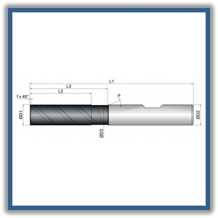 Solid Carbide End Mill 16mm 16C0.3x48-58x110xD16