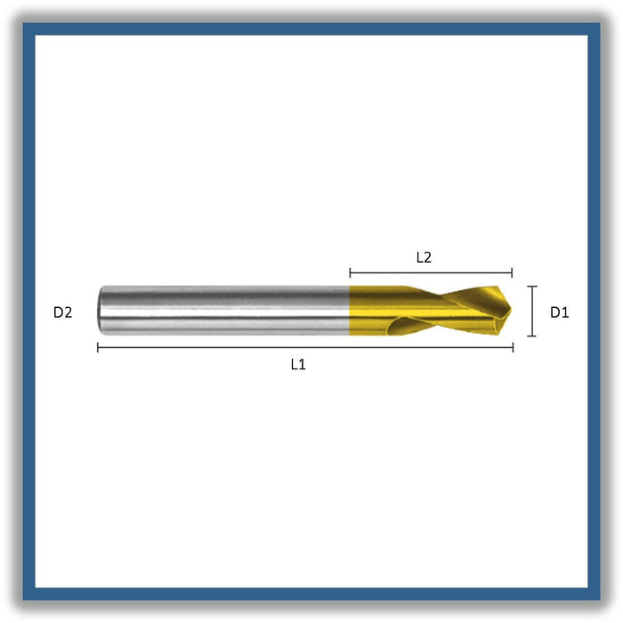 HSSCo Centre Drill Tip of 120º 3mm 3x10x50xD3