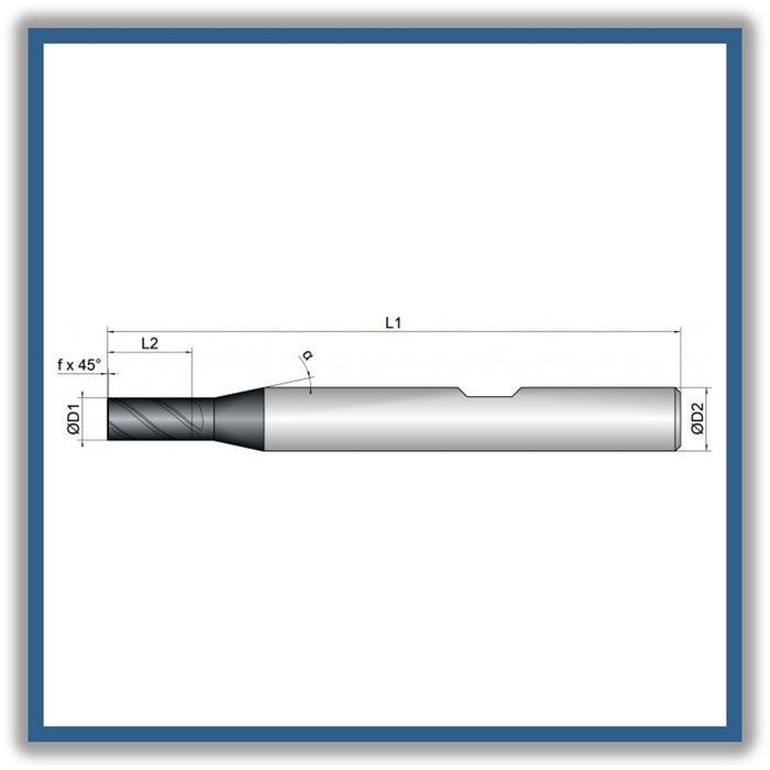 Solid Carbide End Mill 5mm 5C0.2x9-x54xD6