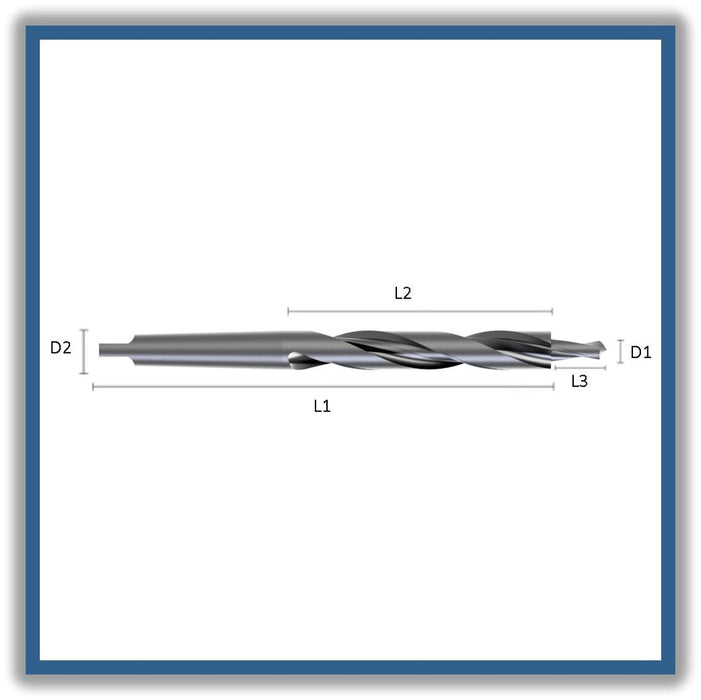 HSS Two-diameter Drill Tip of 90º DIN8379 6.8mm 6.8x21-81x162xD9 (M-8)